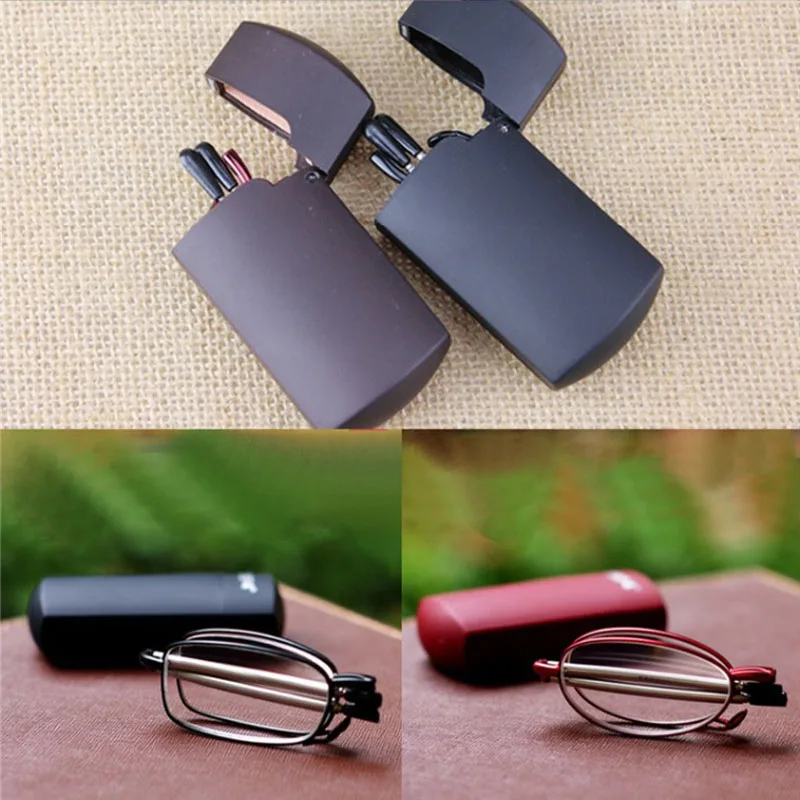 

New Folding Reading Glasses Men Metal Full Frame Resin Lens Anti-fatigue Anti-radiation Glasses For Women Men+1.0--+4.0 YJ053