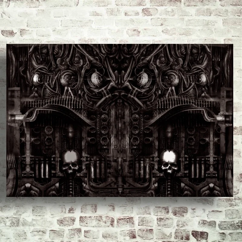 Hr Giger Alien Dark Evil Abstractive Li II художественный Шелковый плакат настенный домашний декор