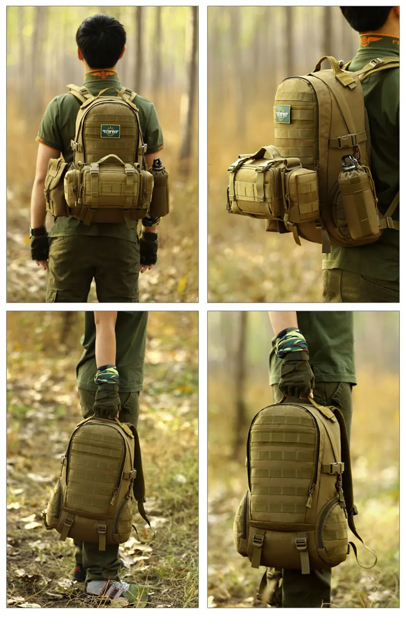 Bolsas de Desporto Tático Militar Mochila Acampamento Assalto Molle Montanhismo Caminhadas Camuflagem Caça Bolsa Xa369wd 35l 18 Mochilas escal.