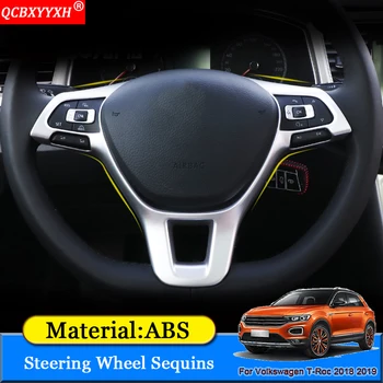 

QCBXYYXH Car Styling For Volkswagen T-Roc 2018 2019 Car Steering Wheel Frame Cover Internal Decoration Sequins Auto Accessories