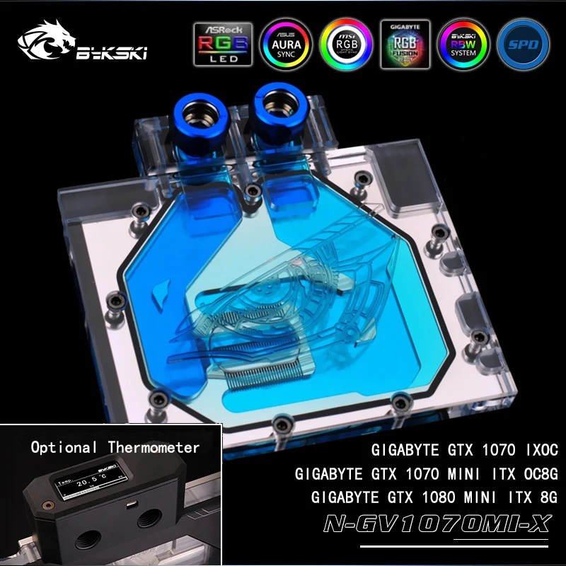 Bykski полное покрытие GPU водоблок для GIGABYTE GTX1080MINI-ITX-8G/GTX1070MINI-ITX-OC-8G. P/N: N-GV1070MI-X