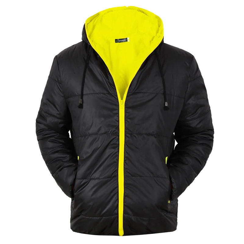 

2019 Spring Autumn Winter Coat Men Casual Hoodied Patchwork Cotton Padding Parka Men Clothing Winter Jacket Men