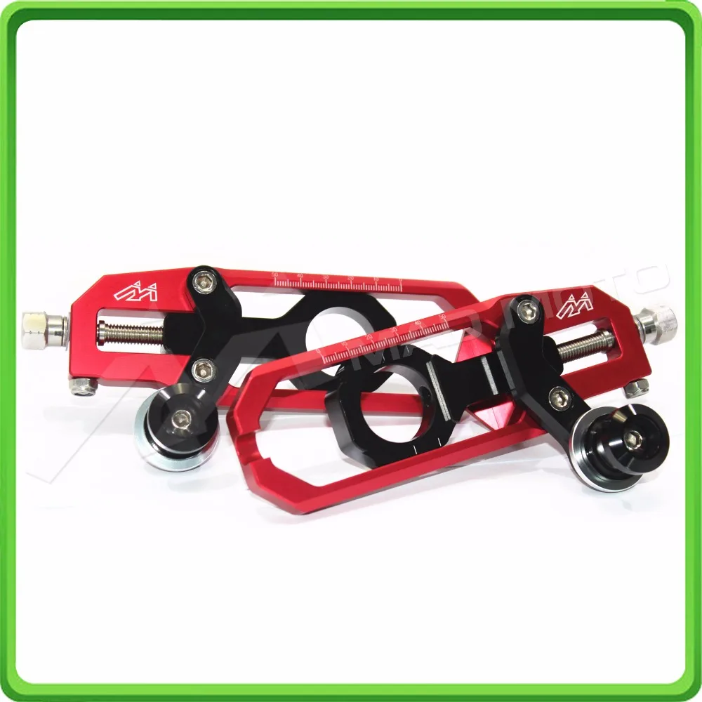 Aluminum motorcycle Chain Tensioner Adjuster with spool fit for YAMAHA R1 YZF R1 2015 2016 2017 YZF-R1 15 16 17 Red & Black (5)