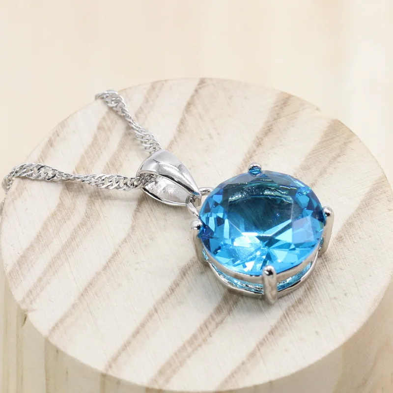 Ожерелье с подвеской женское Ювелирное Украшение круглой формы серебряного