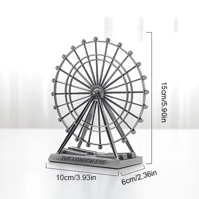 antique silver Ретро Металл The London Eye колесо обозрения орнамент английское здание креативное металлическое украшение стола для дома Режим сувениры подарок - Цвет: antique silver