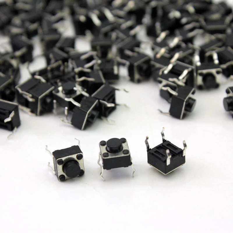100pcs/lot Mini Micro Momentary Tactile Push Button Switch 6*6*5mm 4 pin ON/OFF keys button DIP 6x6x5mm modern light switches Wall Switches