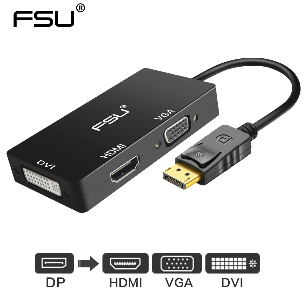 3 в 1 порт дисплея DP к DVI адаптер HDMI VGA мужчин и женщин 1080 P HD Дисплей порт конвертер для ПК Монитор ТВ-проектор