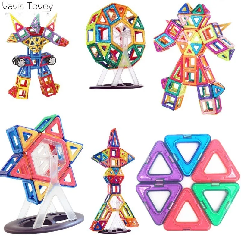

Vavis Tovey 153/47PCS mini Magnet Designer Magnetic Building Blocks Construction Sets toddler Toys Kids brinquedos gifts