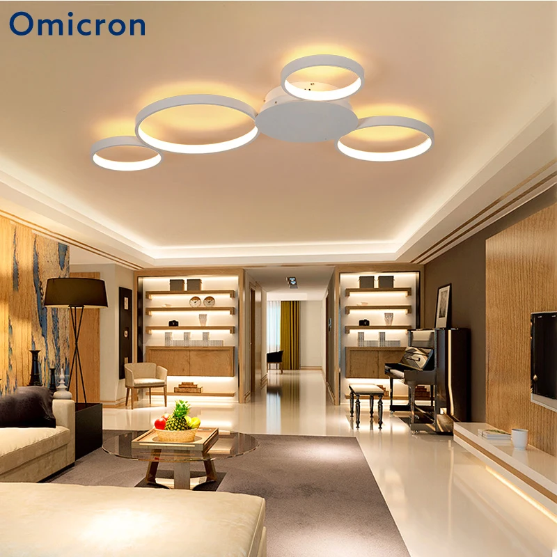 

Omicron Modern Warm LED Ceiling Light Acrylic Aluminum Body Ring Lamp For Living Room Bedroom Restaurant Kitchen Bathroom