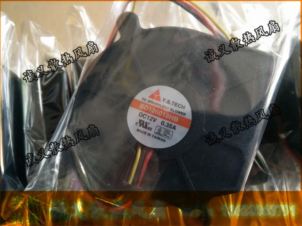 1 PCS Y.S.TECH BD126018HB Fan DC 12V 0.35A 3 Pin 60*60*18mm