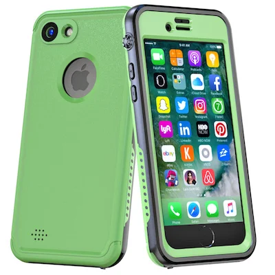 Дайвинг чехол для iPhone 7 8 IP68 Водонепроницаемый Drop-пылезащитные Snowproof Телефон чехол для iPhone 7/8 Shell - Цвет: lemon green