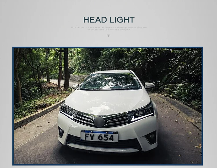 Легкая светодиодная фара в сборе для Toyota Corolla левая и правая сторона DRL дневные ходовые огни сигнал