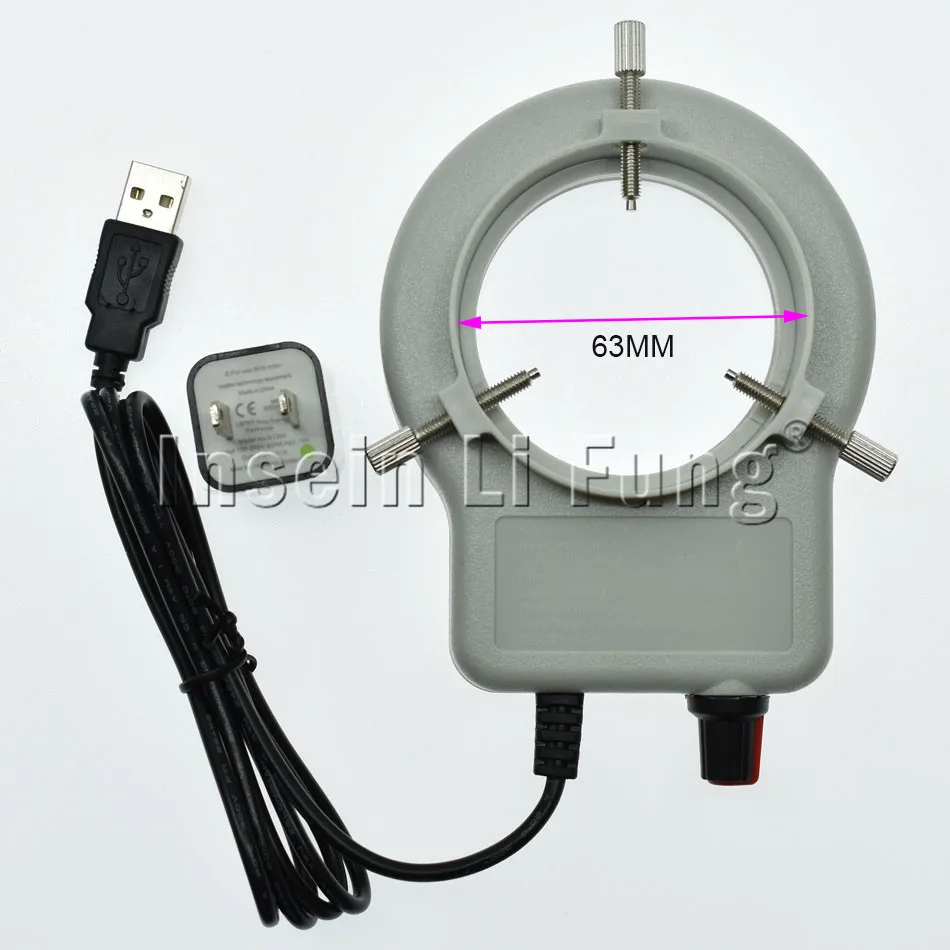

Industrial Microscope Camera Lens Light Source LED Light USB Interface Adapter Adjustable Brightness Ring Light