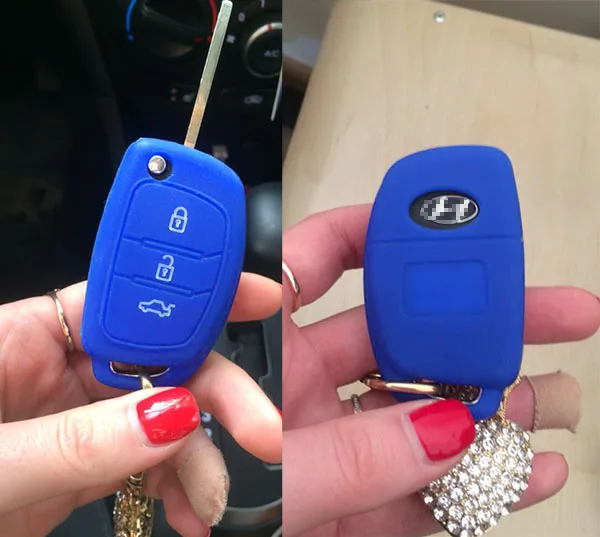 Силиконовый чехол брелок с 3 кнопками и дистанционным управлением подходит для