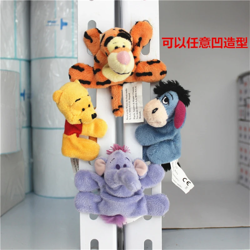 

4pcs/lot 8cm cute bear Piglet pig Heffalump Lumpy Eeyore donkey fridge magnet plush toys