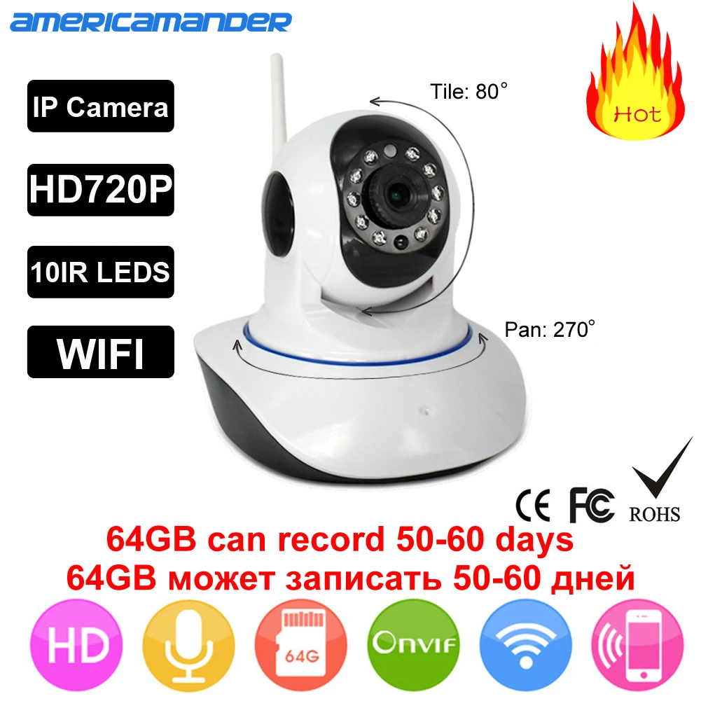 720 P Смарт Pet Wi-Fi Ip-камеры wi-fi p2p МИНИ-Беспроводная Камера ВИДЕОНАБЛЮДЕНИЯ Onvif Видео
