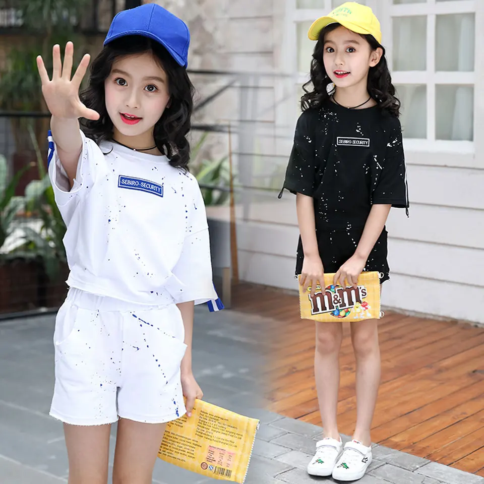 

Summer 2019 Girls Clothing Set Cotton T-shirts +Pants Clothes Set For Girl Outfits 4-12T Teenager Sports Suits Kids Tracksuit
