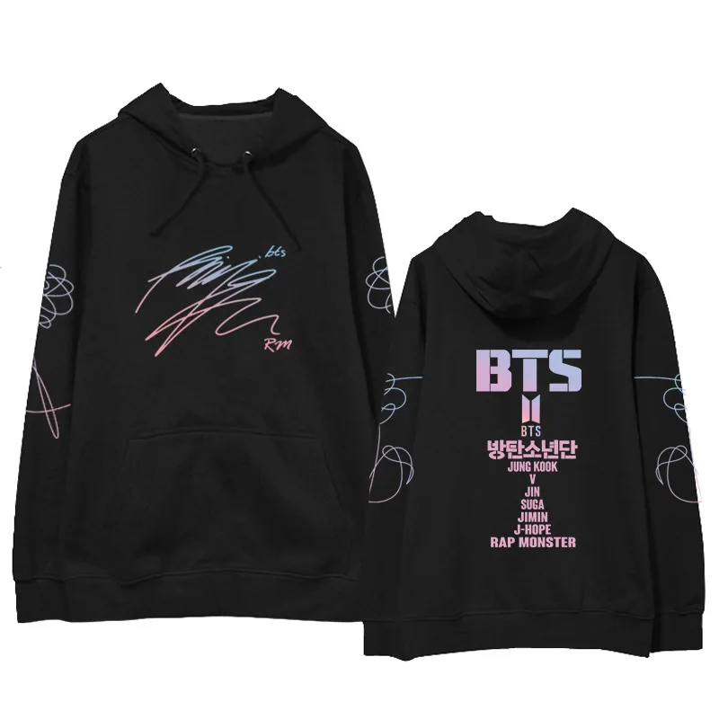 BTS Bangtan толстовка для мальчиков kpop bts Толстовка LOVE YOURSELF альбом с тем же Jimin V Подпись Толстовка с капюшоном для мужчин и женщин