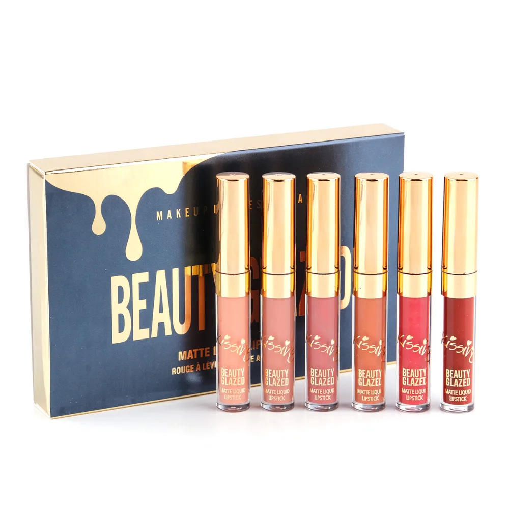 

6Pcs/Lot Matte Lipsticks Long lasting Liquid Lip Gloss Moisturizer Birthday Edition Lipgloss Lipstick Lip Makeup Maquiagem
