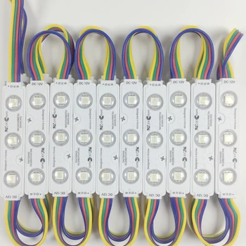 

10pcs/lot New arrival 5050 RGB LED Module Light for Backlighting Outside Advertising 1.5W DC12V LED Injection module