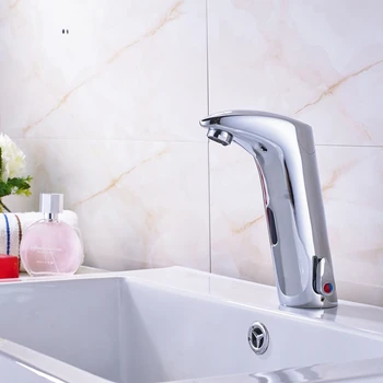 

Wholesale And Retail Promotion Tall Bathroom Sensor Faucet Mixer Tap Deck Mount Hot And Cold Water