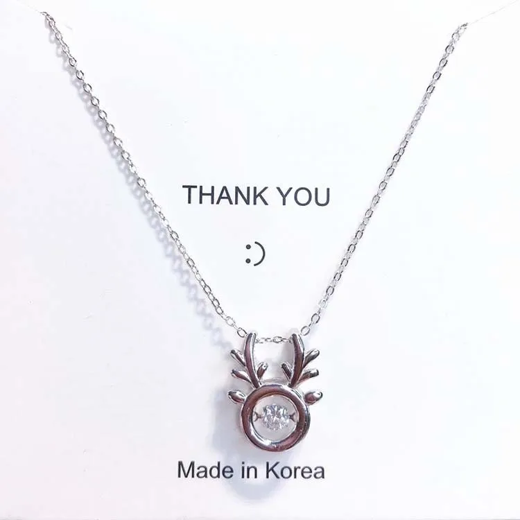 elk cubic zircon woman necklace Hypoallergenic fadeless fashion jewelry for women girl gift