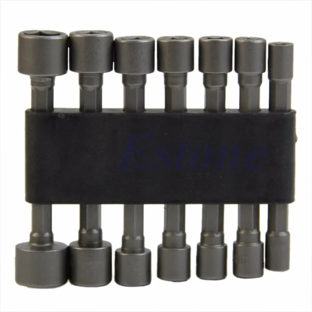 

ANENG Power Nut Driver Drill Bit Set SAE Metric Socket Wrench Screw 1/4"Hex Shank 14Pc