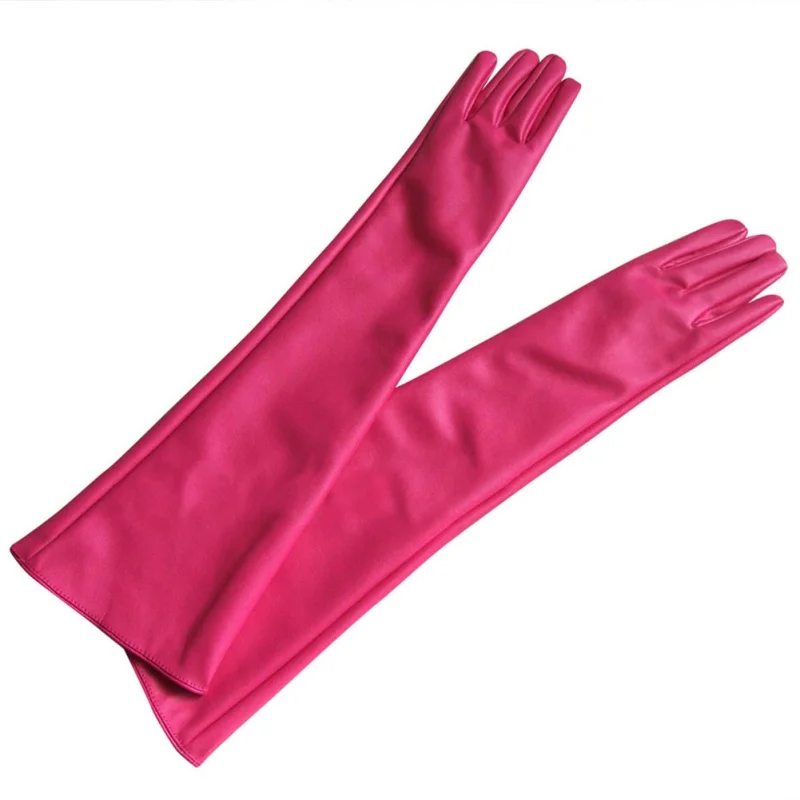 Лидер продаж женские 7 цветов опера Вечерние перчатки искусственная кожа PU выше локтя длинные перчатки Новые