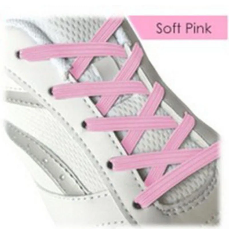 JUP 1-50 Pair Pink High Quality New Design Children Without Tie Rubber Elastic Lace Sneakers Shoelaces  Sports Shoes Lacing Blue