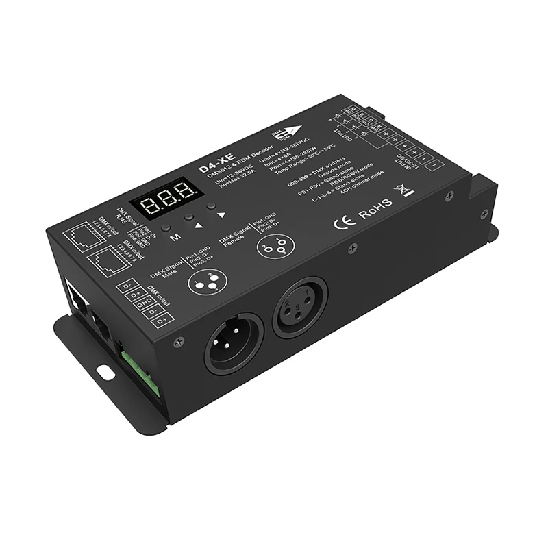 Новый 4 канала постоянного Напряжение DMX512 декодер RGB / RGBW контроллер ХЛ СИД DMX 3