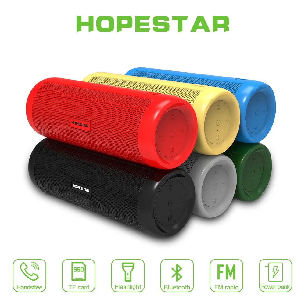 HOPESTAR P4 водонепроницаемый bluetooth динамик беспроводной портативный сабвуфер поддержка TF FM для Xiaomi с внешним аккумулятором фонарик