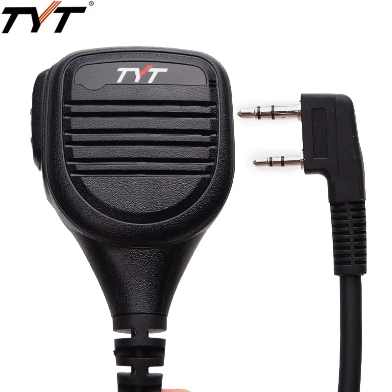 TYT MD-380 2 Pin PTT удаленного непромокаемые плеча Динамик MIC microph для TYT MD-380 MD-390 TH-UV8000D/E walkie talkie MD-380G