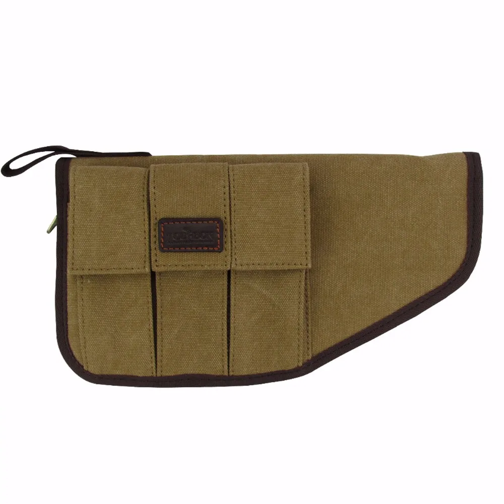 

Tourbon Tactical Pistol Holder Handgun Case Canvas Pouch Carrier with 3 Magazine Pockets Bullets Holder Gun Accessories