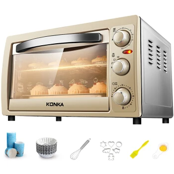 

Electric Home Mini Oven Multi-purpose 25L Domestic Ovens with Double Heating Tube Grills Bakes and Roasts Kitchen Appliance