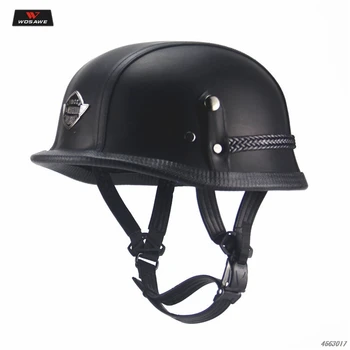 Adult Vintage Open Face Half Leather Helmet Moto Retro Personality Motorcycle Helmets Motocross Motorbike Helmet DOT Approved free shipping motorcycle helmets retro vintage open face helmets design modular removable visor motorbike jet vintage helmet sy