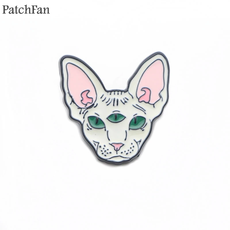 Patchfan Сфинкс кот животное цинк галстук мультфильм забавные булавки броши для рюкзака, одежды для мужчин и женщин шляпа Декоративные значки медаль A1365 - Цвет: 1