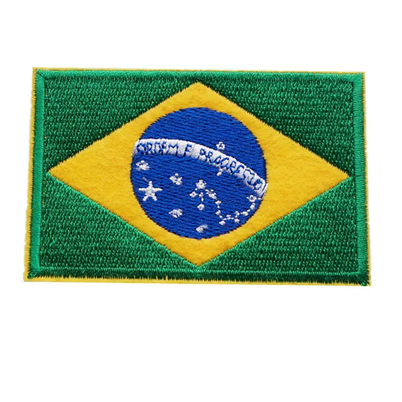 Brazil National Flag Iron on Sew on Embroidered Patch Badge For Clothes Etc