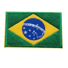 Вышитые нашивки 9 см с национальным флагом Бразилии, нашивки для вышивки, Значки для сумок, джинсов, шляп, футболок, поделок своими руками, аппликации