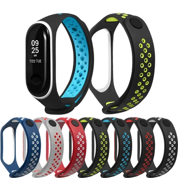 

odog Mi Band 3 4 strap sport Silicone watch wrist Bracelet For Mi band 4 Doubt Color Bracelet for Xiaomi mi band 3 4 Smartwatch