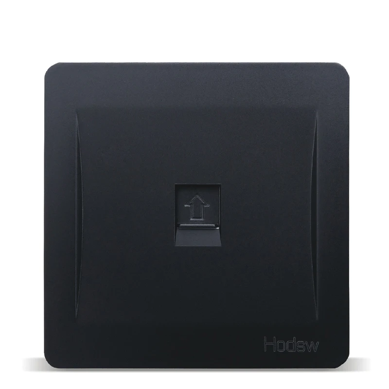 

Home Wall Switch Power Socket, 86 Type Concealed Black, Computer Cable Socket Panel, PC 220V 10A