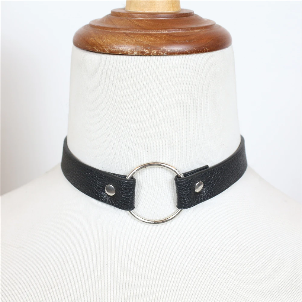 CEA.HARNESS Sexy Black Spike Choker Belt Collar Women Pu Leather Goth Choker Necklace Party Club Gothic Jewelry Harajuku 5z - Цвет: LN004