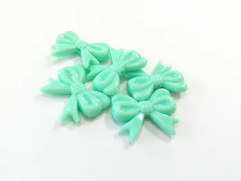 

Wholesale Small Bow Beads! 30mm*23mm 240pcs/lot Pastel Mint Green Acrylic Small Bow Beads