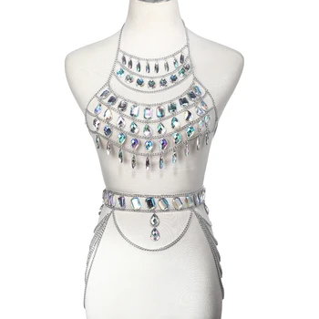 Rhinestone Body Harness Chain1