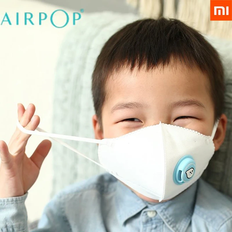 4 шт., Xiaomi Airpop, детская маска, воздушная одежда, маска для лица, PM2.5, анти-дымка, двойная защита, противотуманная пыль, мягкая, удобная, для мальчиков и девочек