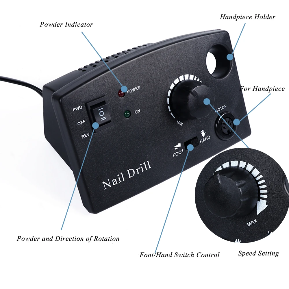 30000 об/мин дрель для ногтей, Электрический станок, набор для салона, маникюра, педикюра, напильники, аксессуары, полировщик, резак, устройство, инструмент, CHdr402-1
