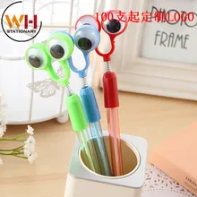 100 шт/партия, креативная канцелярская лягушка, большие глаза, шариковая ручка, рекламная ручка, подарочная ручка