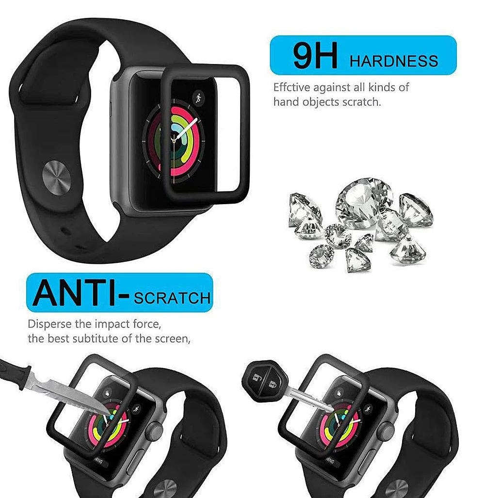 Ascromy ScreenProtector For Apple Watch Series 4 40mm 44mm Tempered Glass Screen Protector Film For IWatch 4 cristal templado (6)
