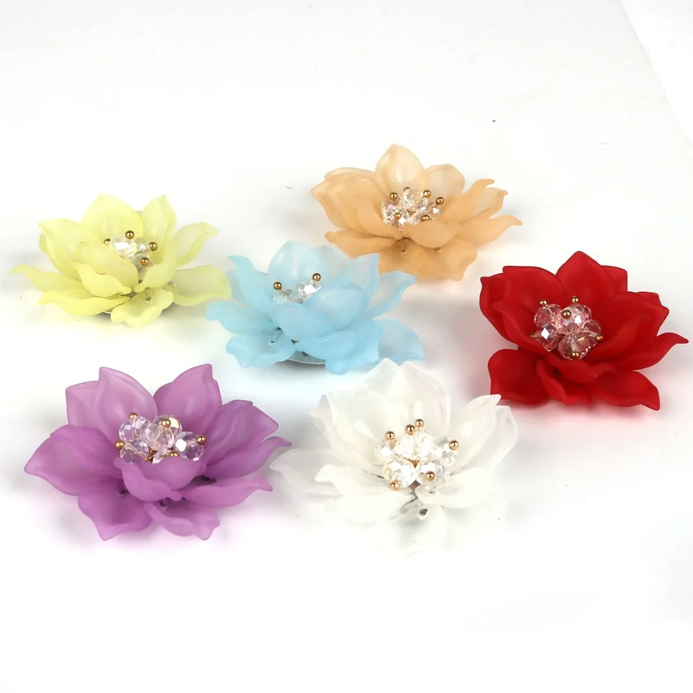 

1Pc 5cm Handmade Flowers Charms With Acrylic Beads For Bracelet Necklace Jewelry Making DIY Earring Findings