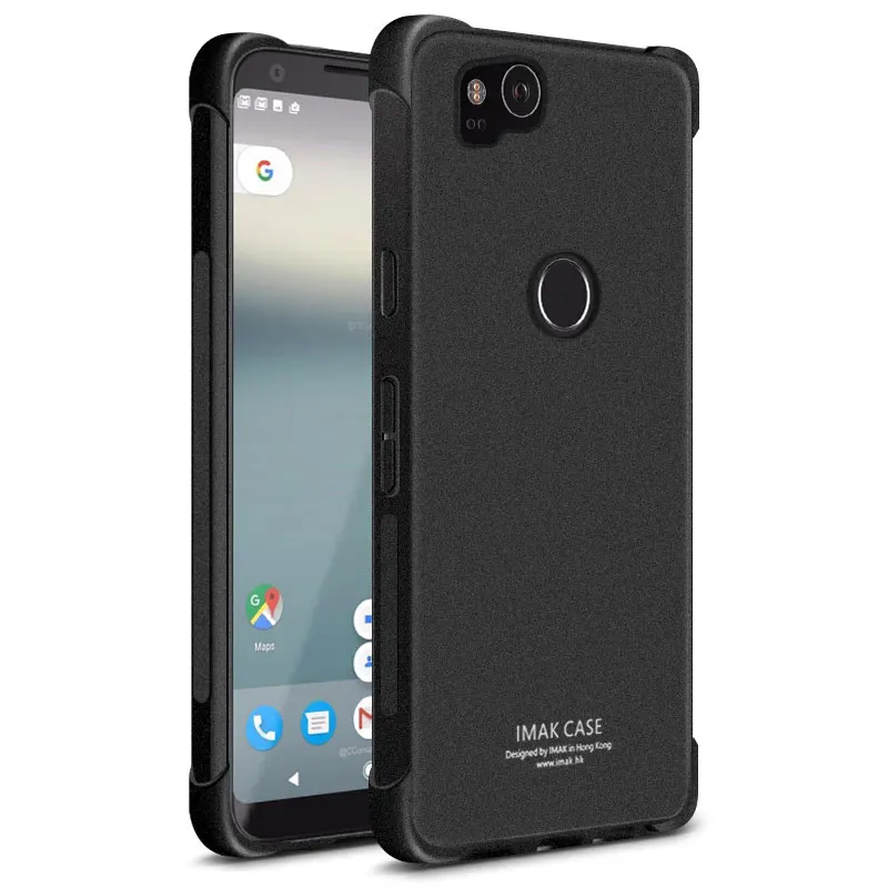 Чехол для Google Pixel 2/для Pixel 2 XL/для Pixel XL2 чехол Imak TPU силиконовый чехол задняя крышка+ защита экрана - Цвет: Matte Black