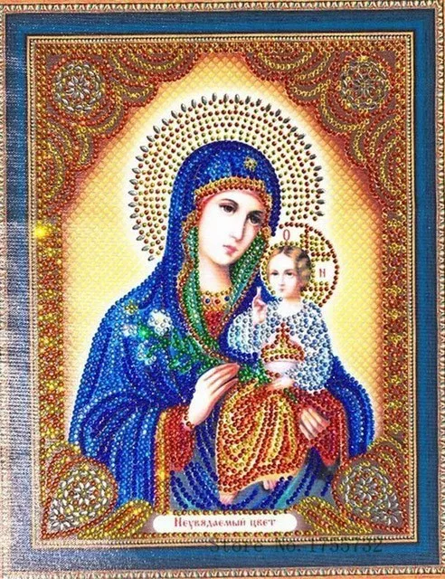 EverShine DIY 5D алмазная картина особой формы, алмазная вышивка Девы Марии, стразы, религиозная икона, картина, Алмазная мозаика - Цвет: LP120
